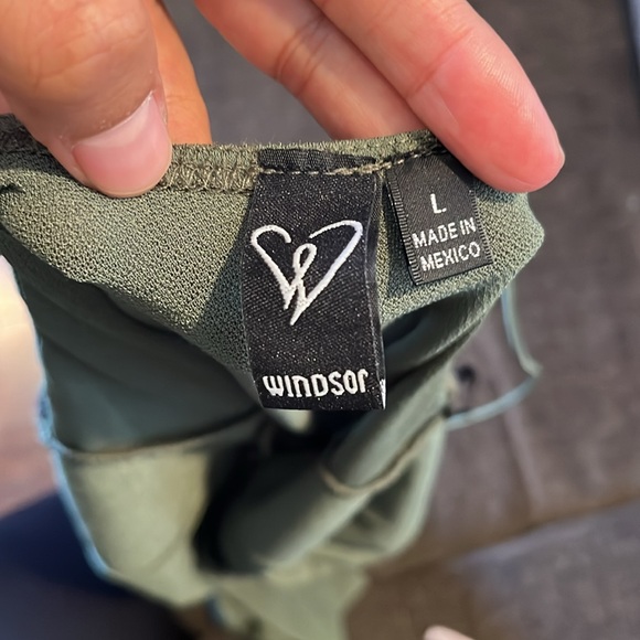 Olive Green Slit Dress - Picture 12 of 13